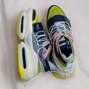 Balmain Paris Breathable Mesh Yellow and Blue Sneakers