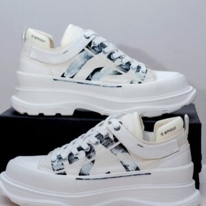 Pierre D'amour Premium Canvas White Sneakers